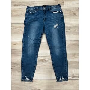 Judy Blue Jeans High Rise Release Hem Skinny 18W Distressed 8847